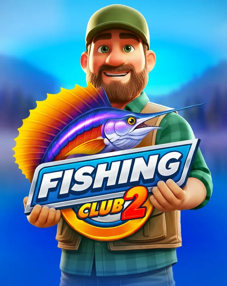 Gra "Fishing Club 2" z wędkarzem i rybą.