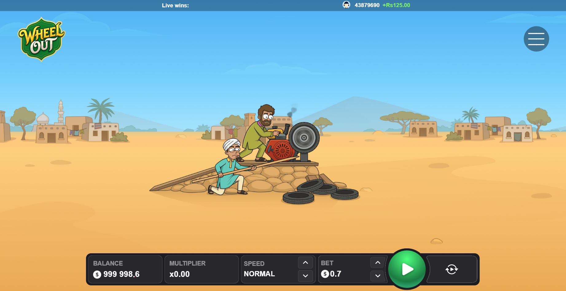 Start Wheel Out – opona z silnikiem na pustynnej trasie