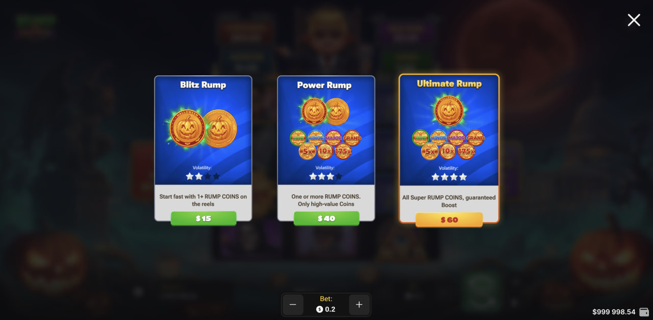 Opcje Blitz Rump, Power Rump i Ultimate Rump w Rump & Halloween na komputerze
