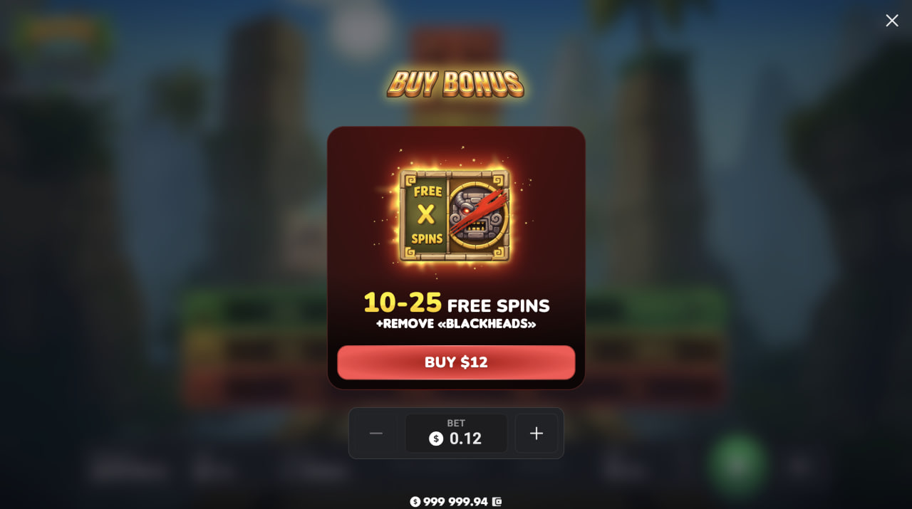 Okno zakupu bonusu w Aztec Totem z 10–25 Free Spins